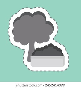 Sticker line cut Broccoli. related to Healthy Food symbol. simple design illustration