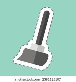 Sticker line cut Broom. related to Cleaning symbol. simple design editable. simple illustration