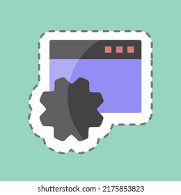 Sticker line cut Browser Configurations. suitable for Programming symbol. simple design editable. design template vector. simple symbol illustration