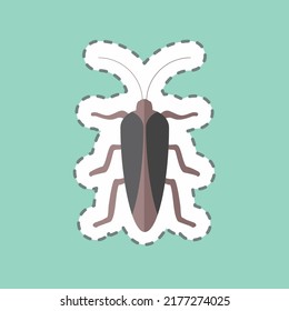 Sticker line cut Bug II. suitable for Animal symbol. simple design editable. design template vector. simple symbol illustration