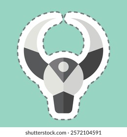 Sticker line cut Bull Skull. related to Native American symbol. design editable