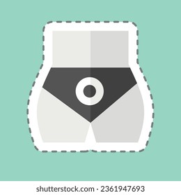 Sticker line cut Butt pain. related to Body Ache symbol. simple design editable. simple illustration