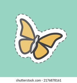 Sticker line cut Butterfly 3. suitable for Animal symbol. simple design editable. design template vector. simple symbol illustration