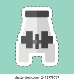 Sticker line cut Button Sewing Foot. related to Sewing symbol. simple design illustration
