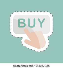 Sticker line cut Buy Now. suitable for Business symbol. simple design editable. design template vector. simple symbol illustration