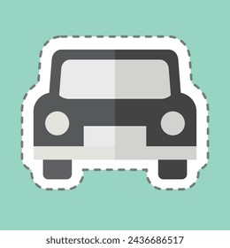 Sticker line cut Cab. related to Leisure and Travel symbol. simple design illustration.