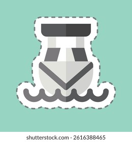 Sticker line cut Cabin Cruiser. related to Vehicle symbol. editable