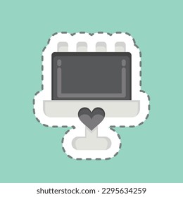 Sticker line cut Cake. related to Decoration symbol. simple design editable. simple illustration