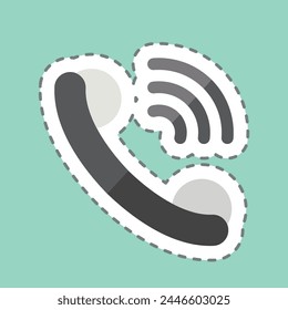 Sticker line cut Calling. related to Remote Working symbol. simple design illustration