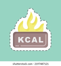 Sticker Line Cut Calories. Suitable For Healthy Symbol. Simple Design Editable. Design Template Vector. Simple Illustration