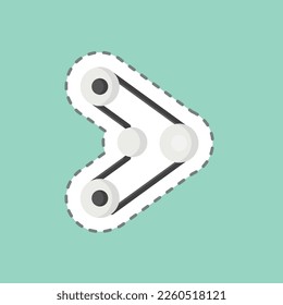 Sticker line cut Cambelt. related to Car Service symbol. repairin. engine. simple illustration