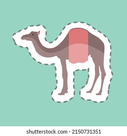Sticker line cut Camel. suitable for animal symbol. simple design editable. design template vector. simple symbol illustration