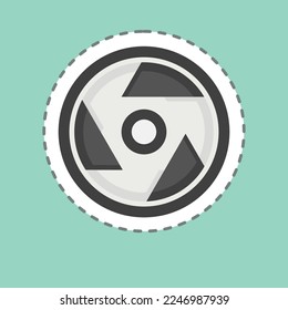 Sticker line cut Camera Lens. related to Photography symbol. simple design editable. simple illustration