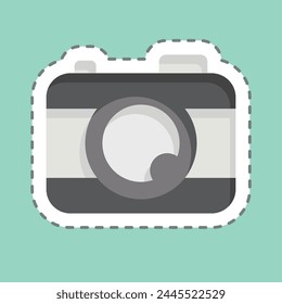 Sticker line cut Camera. related to Entertainment symbol. simple design illustration