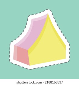 Sticker line cut Camp. suitable for education. simple design editable. design template vector. simple illustration
