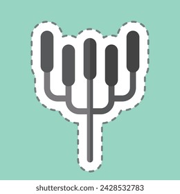 Sticker line cut Candelabra Tree. related to Kenya symbol. simple design editable. simple illustration