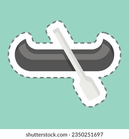 Sticker line cut Canoe. related to American Indigenous symbol. simple design editable. simple illustration