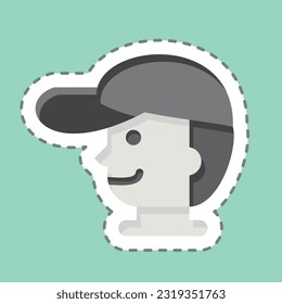 Sticker line cut Cap. related to Golf symbol. simple design editable. simple illustration