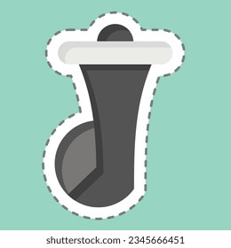 Sticker line cut Car Horn. related to Spare Parts symbol. simple design editable. simple illustration