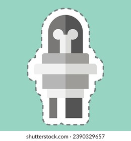 Línea de pegatinas corta la luz del coche. relacionado con el símbolo de piezas de automóvil. diseño simple editable. ilustración simple
