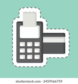 Sticker line cut Card Payment. related to Smart City symbol. simple design illustration