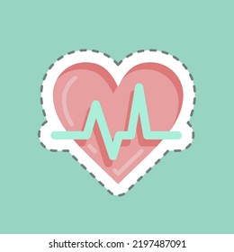 Sticker line cut Cardio. suitable for Healthy symbol. simple design editable. design template vector. simple illustration