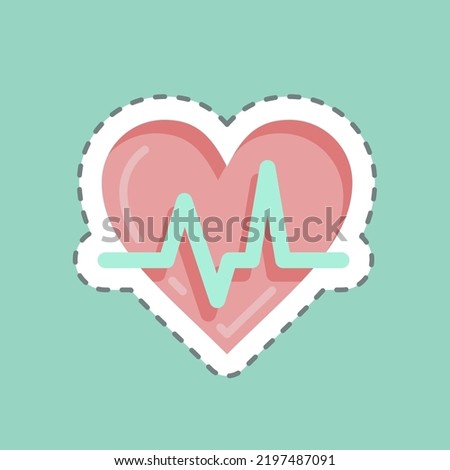 Sticker line cut Cardio. suitable for Healthy symbol. simple design editable. design template vector. simple illustration