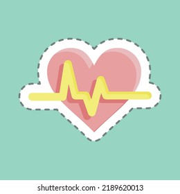 Sticker line cut Cardiogram. suitable for education symbol. simple design editable. design template vector. simple illustration