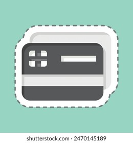 Sticker line cut Cards. related to America symbol. simple design illustration