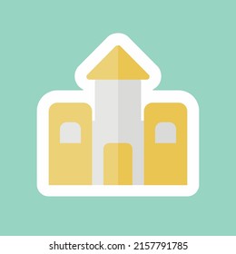 La línea de pegatinas cortó el Castillo. adecuado para el símbolo Toy. diseño simple editable. vector de plantilla de diseño. ilustración de símbolo simple