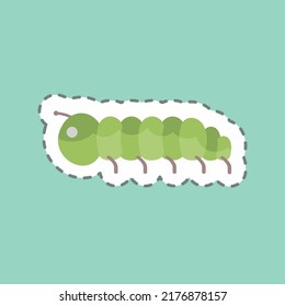 Corte de la línea de pegatinas oruga. adecuado para el símbolo Animal. diseño simple editable. vector de plantilla de diseño. ilustración de símbolo simple
