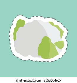 La línea de adhesivo cortó Cauliflower. adecuado para el símbolo de frutas y verduras. diseño simple editable. vector de plantilla de diseño. ilustración de símbolo simple