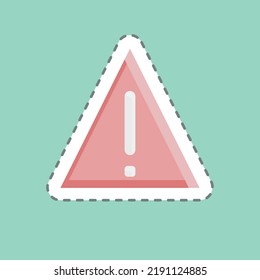 Sticker line cut Caution. suitable for Security symbol. simple design editable. design template vector. simple illustration
