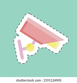 Sticker line cut CCTV Camera. suitable for Security symbol. simple design editable. design template vector. simple illustration