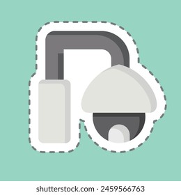 Sticker line cut CCTV. related to Smart City symbol. simple design illustration