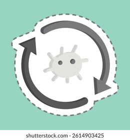Sticker line cut Cell Reprogramming. related to Bioengineering symbol