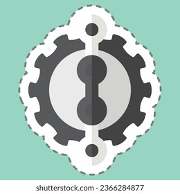 Sticker line cut Chain related to Bicycle symbol. simple design editable. simple illustration