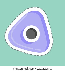 Sticker line cut Chalk. suitable for education symbol. simple design editable. design template vector. simple illustration