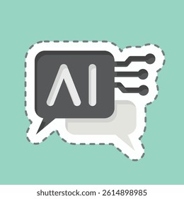Sticker line cut Chat Bot 2. related to Artificial Intelligence symbol