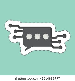 Sticker line cut Chat Bot. related to Artificial Intelligence symbol