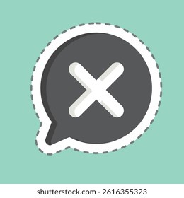 Sticker line cut Chat. related to Exclamation symbol. design editable