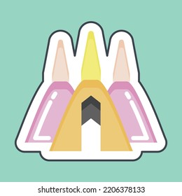 Sticker line cut Chedi. related to Thailand symbol. simple design editable. simple illustration. simple vector icons. World Travel tourism. Thai