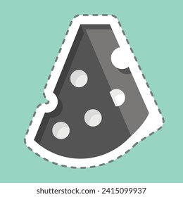 Sticker line cut Cheese. related to Spain symbol. simple design editable. simple illustration