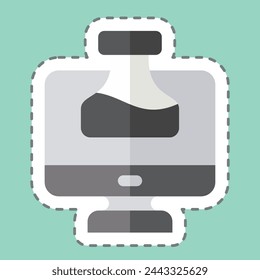 Sticker line cut Chemistry Tutorial. related to Learning symbol. simple design illustration