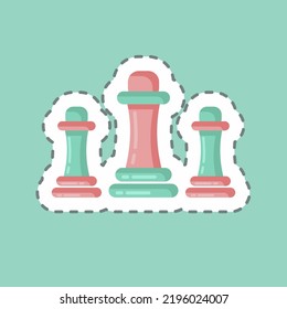Sticker line cut Chess. suitable for education symbol. simple design editable. design template vector. simple illustration