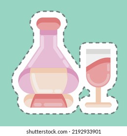 Aufkleber Linie schneiden Chianti. geeignet für Bildungs-Symbol. einfaches Design bearbeitbar. Designvorlage, Vektor. einfache Abbildung