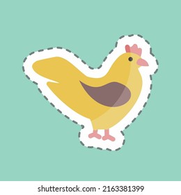 La línea de pegatinas cortó pollo. adecuado para el símbolo Garden. diseño simple editable. vector de plantilla de diseño. ilustración de símbolo simple
