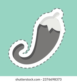 Sticker line cut Chili Paper. related to Fruit and Vegetable symbol. simple design editable. simple illustration