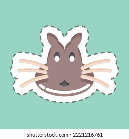 Sticker line cut Chipmunk. related to Animal Head symbol. simple design editable. simple illustration. cute. education