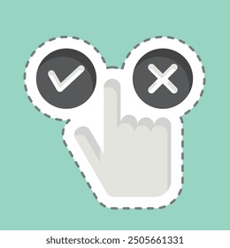 Sticker line cut Choice. related to Choice symbol. simple illustration